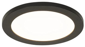 Nowoczesna lampa sufitowa czarna 22,5 cm z diodą LED IP44 - Steve Nowoczesny Oswietlenie wewnetrzne