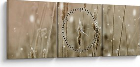 Obraz - Harmonious Meadow (z zegarem) (90x30 cm)