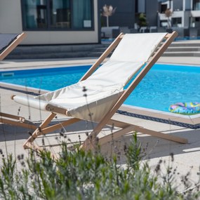 Leżak ogrodowy drewniany Gozo Premium ecru PATIO