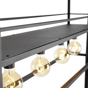 Inteligentna lampa wisząca czarna z półką duża 4-światłowa w tym Wifi G95 - Cage Rack