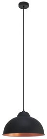 Czarno-brązowa lampa wisząca z metalowym kloszem ø 37 cm TRURO 2 – EGLO
