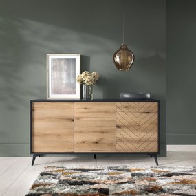 Komoda DIAMANTE 154 cm do Salonu Sypialni Czarny