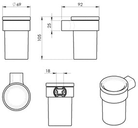 GEDY PI1013 Pirenei szklanka, chrom/szkło  mleczne