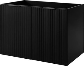 Szafka łazienkowa z drzwiami, Czarny + czarny uchwyt, 80 x 57 x 46 cm