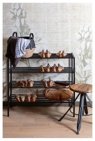 Czarny metalowy regał na buty WOOOD Ferro