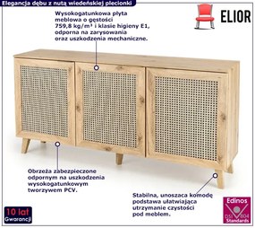 Rustykalna duża komoda z półkami - Vobo 3X