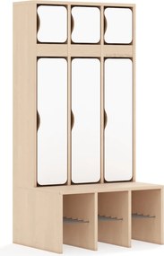 Szatnia do szkoły i przedszkola Blox Base 3-osobowa z drzwiczkami góra/dół, index SZT-3R-B-C-A