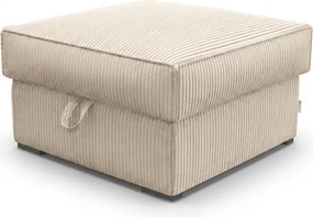 Kremowy taboret SMART COSARO z miejscem do przechowywania 65x65 cm