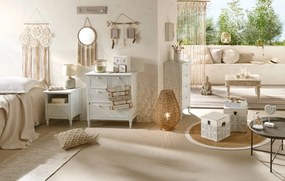 Komplet świeczników ze szkła Ete z drewnianymi podstawkami, 3 sztuki