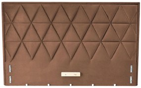 Beżowe welurowe wezgłowie pikowane do łóżka G6-N51