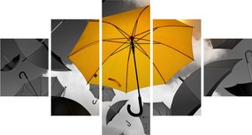 Obraz żółtego parasola (125x70 cm)