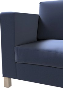 Pokrowiec na sofę Karlanda 3-osobową nierozkładaną, krótki kolor granatowy tkanina welwetowa