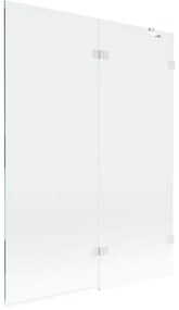 Mexen Lunar parawan nawannowy 2-skrzydłowy prawy 130 x 150 cm, transparent, biały - 897-130-100-20-00-P