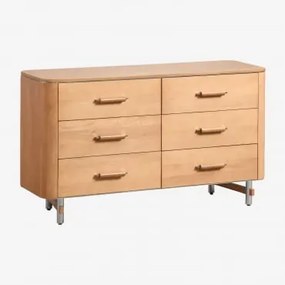 Komoda Z 6 Szufladami 140x45 Cm Z Drewna Mango I Stali Osaka Drewno Mango - Sklum