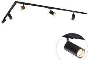 Nowoczesny system oświetlenia szynowego z 5 czarnymi kloszami dymionymi - Iconic Jeana