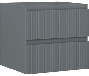 Mexen Rivel szafka łazienkowa podumywalkowa 50 cm, 2 szuflady, ryflowana , grafit mat - 91A20-05047-2-BFF66