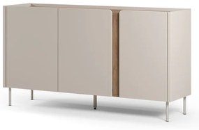 Kremowo-naturalna komoda w dekorze dębu 150x82,5x40,5 cm Lucile – Marckeric