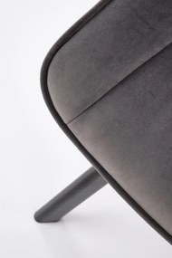 Krzesło tapicerowane K520 VELVET szare obracane HALMAR