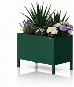 Osłona donica na kwiaty metalowa duża butelkowa zieleń: DAISY 500 x 400 x 300 mm