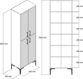 Szafa Berlin Walnut and White Marble