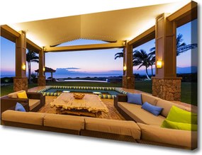 Zdjęcie na płótnie Słoneczne Patio pod Palmami