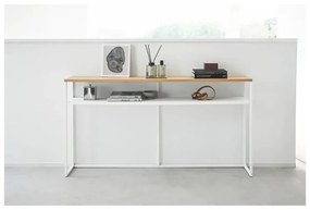 Biało-jasnobrązowa konsola w dekorze jesionu 20,5x126 cm Tower – YAMAZAKI