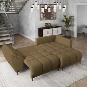 Masseno Narożnik VESTANO  z funkcją spania i pojemnikiem na pościel Narozniki L, Rozkładana sofa - Miodowy, QUELLE 17