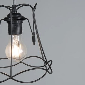 Retro lampa wisząca czarna 20 cm - Granny Frame Retro Oswietlenie wewnetrzne