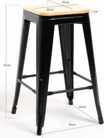 Stoek Torix niski z naturalnego drewna