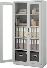 Przeszklona szafa medyczna Amelia 90x40x185 cm szara