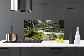 Szkło Ozdobne do Kuchni Tropikalna Palma w Słońcu