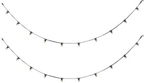 Łączone czarne oświetlenie girlandowe z wtyczką 10m z 20 żarówkami E27 P45 IP44 - Lubber