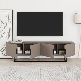 Szarobeżowa szafka pod TV 200x55 cm Titan – Marckeric