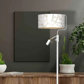 Lampa podłogowa, biała, złota, stojąca, okrągła ZIGGY WHITE White/Gold 1xE27 + 1x mini GU10