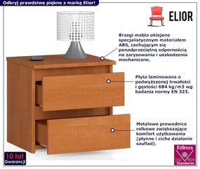 Klasyczna szafka nocna do sypialni olcha - Atika 3X