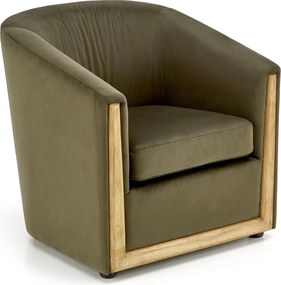 Wygodny fotel wypoczynkowy Enrico z drewnianymi detalami