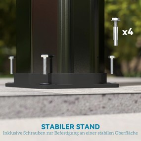 Outsunny Prysznic Solarny 35 litrów z Kranem, Głowicą Prysznicową i Boczną Półką, do 55°C Czarny