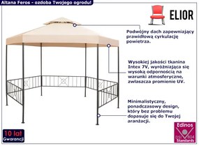 Beżowa altana do ogrodu Juwis 4X