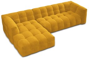 Żółty aksamitny narożnik Windsor &amp; Co Sofas Vesta, lewostronny