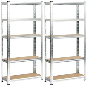 Komplet 2 srebrnych regałów do piwnicy H6-H92