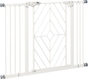 PawHut Bramka zabezpieczająca na drzwi i schody dla psów, 100 cm x 4 cm x 76 cm, Biały