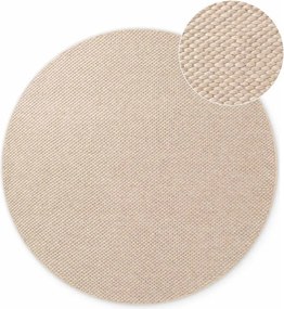 Beżowy wełniany okrągły dywan tkany ręcznie ø 160 cm Lyon Beans – Elle Decoration