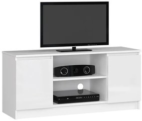 Biała szafka pod telewizor w połysku - Galapi 6X 140 cm