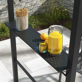 Outsunny Grillpavillon, 2 boczne półki, haki, konstrukcja stalowa, 1,1 x 2,3m, Khaki