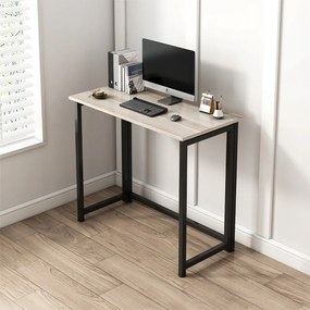 Biurko komputerowe Loft w stylu industrialnym – dąb jasny, 80x40 cm