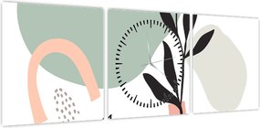 Obraz - Kwiaty w wazonie N⁰3 (z zegarem) (90x30 cm)