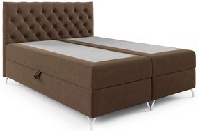 Brązowe pikowane łóżko kontynentalne 5 rozmiarów B8-M90