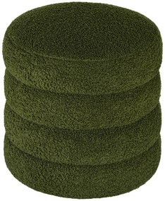 HOMCOM Pufa, okrągła, mikrofibra, do 120kg, Φ40x45H cm, Zielona