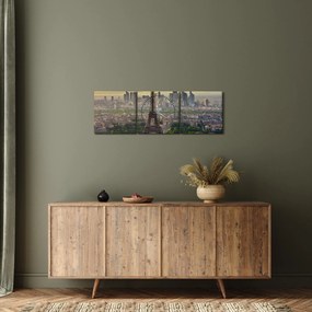 Obraz - Panorama Paryża (z zegarem) (90x30 cm)