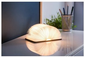 Brązowa lampa stołowa LED z tekstylnym kloszem (wysokość 2,5 cm) Booklight – Gingko